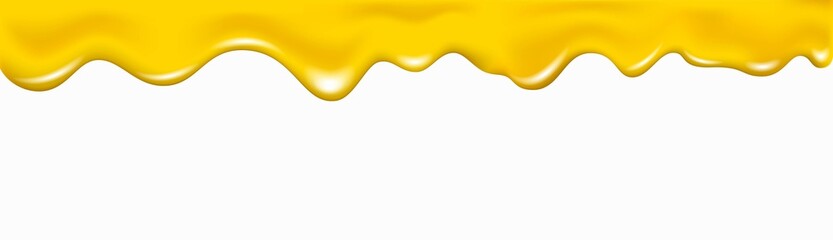 Honey flowing and dripping yellow liquid waves.
