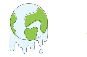 Melting Earth Illustration – Global Warming, Climate Change, and Environmental Crisis Concept