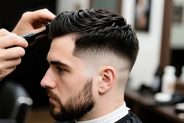 professional haircut in salon