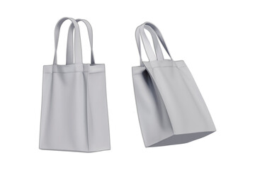 Tote bag fabric cloth shopping sack mockup isolated on white background (clipping path). 3d rendering. zero waist and eco friendly concept.
