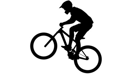 Obraz premium silhouette of a man riding a bike vector.eps