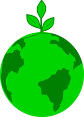 A logo symbolizing life and the rebirth of the planet. A sprout growing from the Earth expresses concern for the future, development, and harmony between nature and humanity