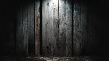 Dark and Moody Wooden Plank Background with Subtle Texture and Lighting Effects for Creative Use