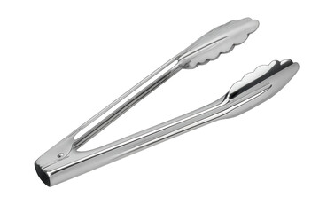 Fototapeta premium Stainless steel kitchen tongs for cooking and serving