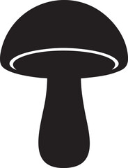 Autumn Mushroom Silhouettes Simple Classic Toadstool Distinct Cap Stem Design