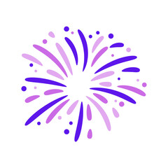 Colorful Watercolor Fireworks  on White Background