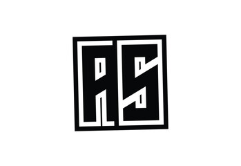 Obraz premium AS Modern Monogram Logo Design with Bold Geometric Shape and Minimal Frame.