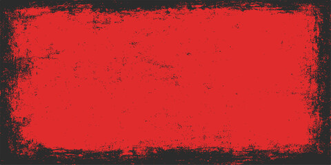 Old textured red grunge pattern with a dark vintage frame perfect for a Christmas or blood-themed art wallpaper design. Abstract dark red background Dramatic fiery bloody. Halloween red background, 3d © Creative Lis