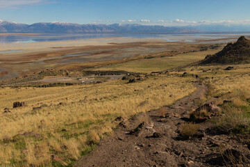 Dooley Knob trail on Antelope Island State Park, Utah