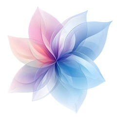 light ethereal blue pink bloom isolated on transparent background