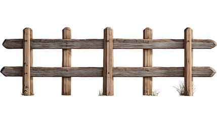 Set of rustic wooden fences 