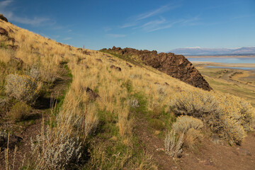 Dooley Knob trail on Antelope Island State Park, Utah