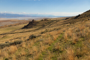 Dooley Knob trail on Antelope Island State Park, Utah
