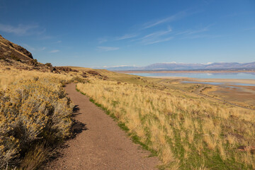 Dooley Knob trail on Antelope Island State Park, Utah