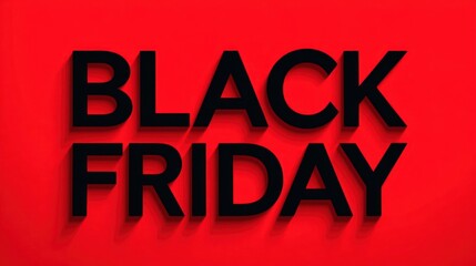 Bold Black Friday text on a bright red background for high-impact promotions