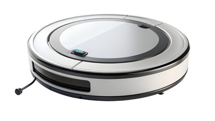 Modern robotic vacuum cleaner isolated on transparent background, a smart appliance for cleaning the house