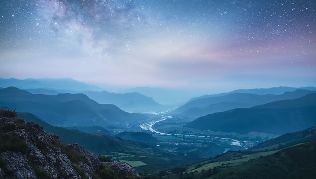 Night sky mountain landscape wallpaper scenic view background nature photography wallpaper desktop wallpaper on transparent background - Powered by Adobe