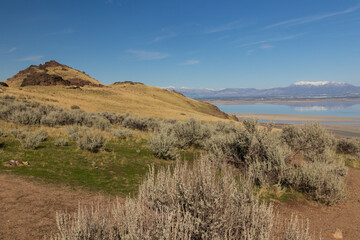 Dooley Knob trail on Antelope Island State Park, Utah