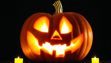 halloween pumpkin on black
