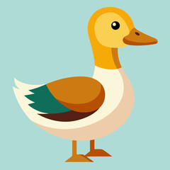 Adorable cartoon duck vector illustration scalable graphic for websites and designs silhouette White background