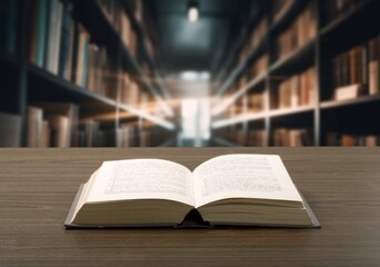 Set of reading books on shelf in library