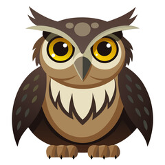 Charming vector owl illustration scalable graphic design icon for wildlife nature projects and education silhouette White background