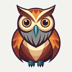 Vibrant stylized owl vector illustration scalable icon for digital and print projects silhouette White background