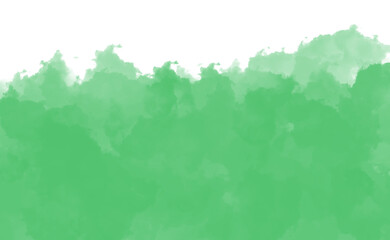 Green watercolor splash texture isolated on transparent background