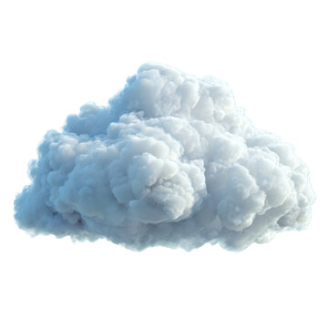 A single large fluffy white cumulus cloud floating in isolation against a stark black background