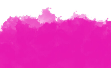 Vibrant pink watercolor splash isolated on transparent background