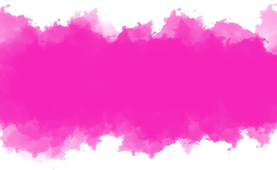 Vibrant pink watercolor splash isolated on transparent background