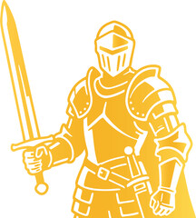 Luxury Golden Knight Vector &mdash; Historical and Fantasy Art Design