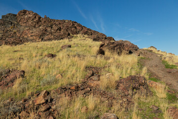 Dooley Knob trail on Antelope Island State Park, Utah