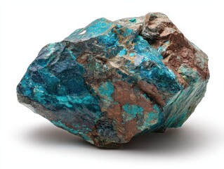 Natural Chrysocolla Ore: A Raw Blue Stone with Copper Hues and Sandstone Texture