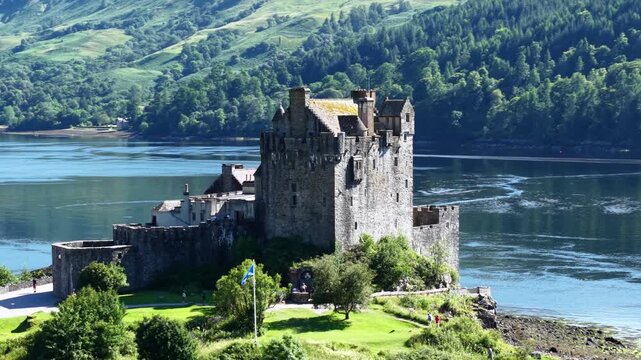Eilean Donan Castle stands proudly at the meeting point of three lochs in the Scottish Highlands