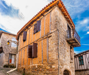 Typical house in the medieval village of Penne, in the Tarn, in Occitanie, France