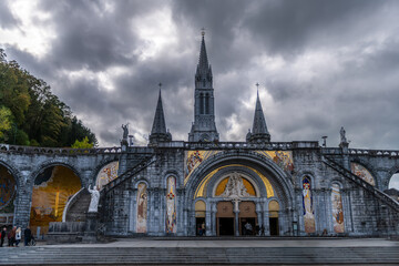 The Basilica of Our Lady of the Rosary is a Romanesque-Byzantine Catholic basilica located in Lourdes, Occitanie, France.