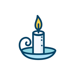Candle with flame vector illustration