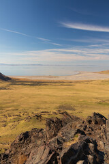 View from Dooley Knob trail on Antelope Island State Park, Utah