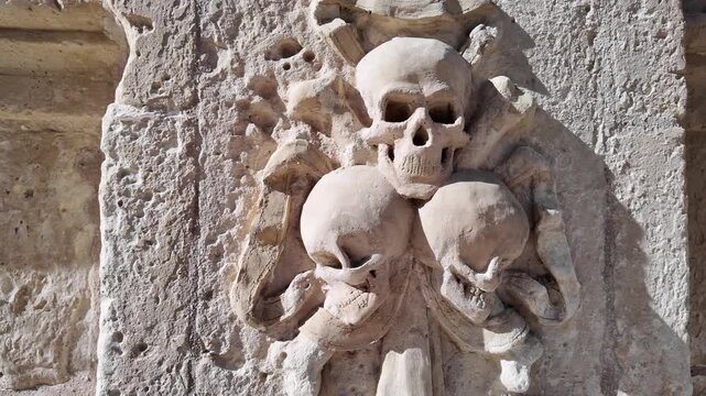 Skull sculpture with intricate details