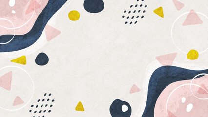 春のゆるふわ背景フレーム 和紙の質感のシックでかわいい抽象的な飾り枠