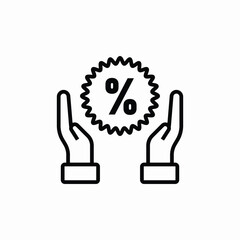 discount offer hands icon sign vector