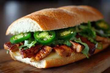 Delicious Mexican Torta: A Flavorful Sandwich with Spicy Chicken and Freshly Baked Bread