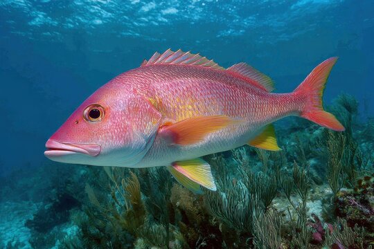 Mutton Snapper: A Vibrant Representation of Marine Life and Underwater Beauty