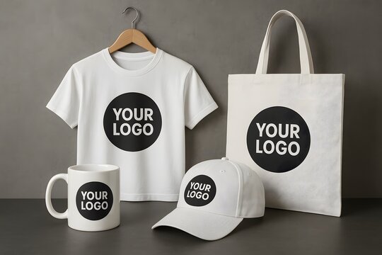 Products mockup set for marketing the design for advertising and branding concepts.