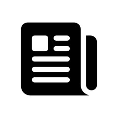 Newspaper icon symbol for media news and press communication concepts
