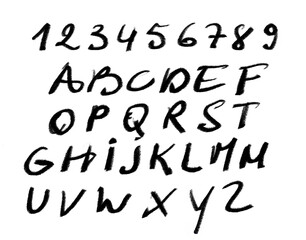 hand made charcoal font