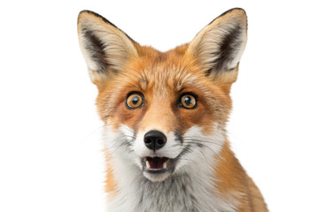 Fototapeta premium Surprised fox isolated on white background