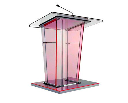 acrylic podium, also known as a lectern.