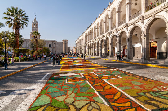 Corpus Christi on Plaza de Armas in Arequipa, Peru.